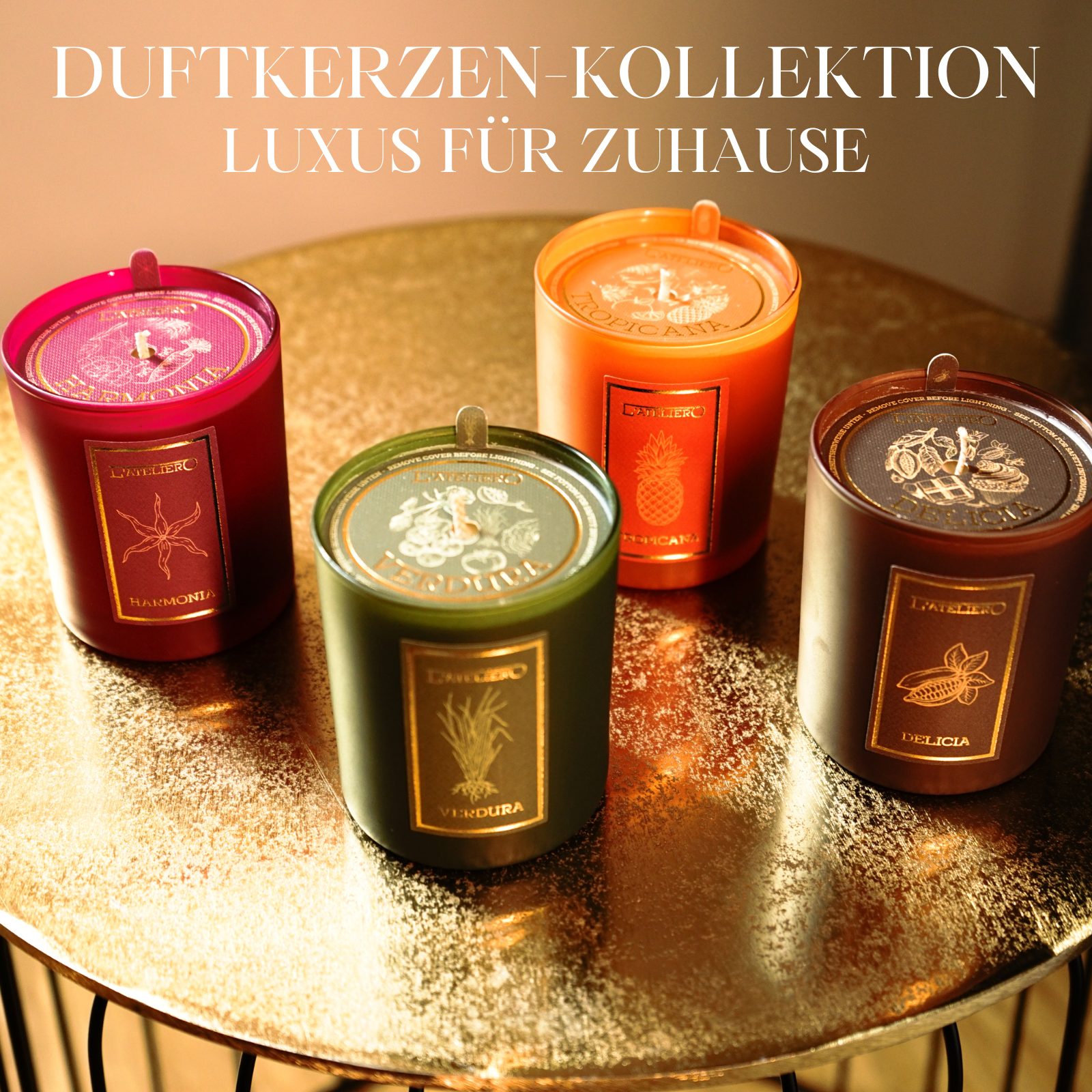 Die neue L’ATELIERO Duftkerzen-Kollektion: Luxus, Wärme und Duftmomente für Zuhause